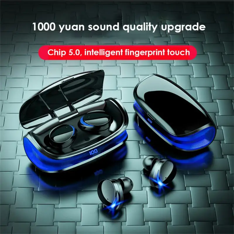 

2023 Wireless Bluetooth 5.0 Headset Dual Ear Digital Display Large Touch Noise Reduction Low Delay TWS Bluetooth Headset