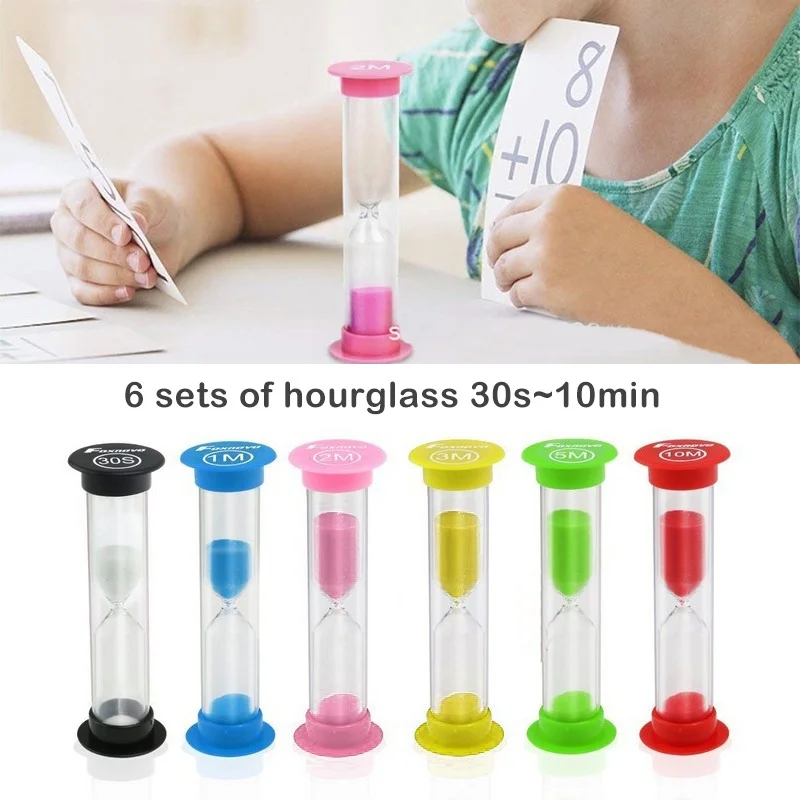 6 шт./компл. креативные пластиковые песочные часы таймер детские игрушки для