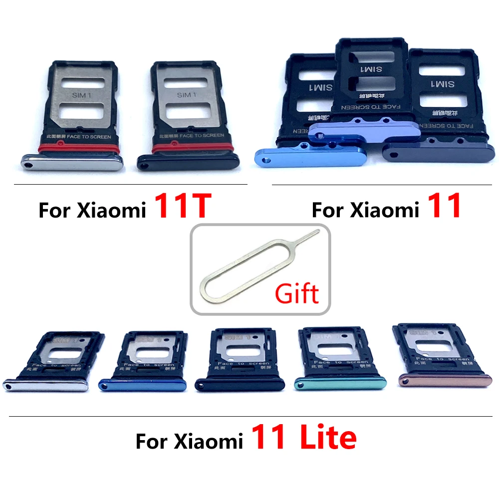

10Pcs For Xiaomi Mi 11 / 11T / 11 Lite Sim Dual Card Socket Slot Tray Replacement Sim Port Tray Reader Drawer Holder Spare Parts