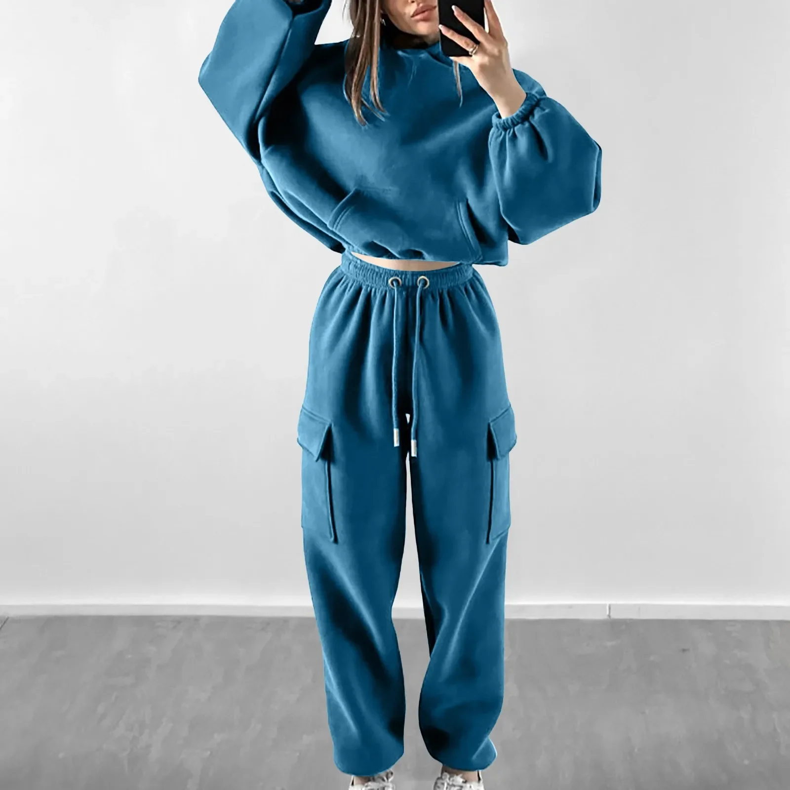 Спортивные брюки комплекты женские свободные толстовки с длинным рукавом топы