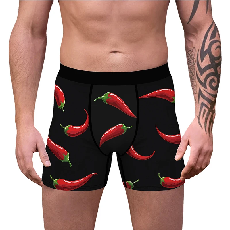 Plum Deer Digital Printing Sexy Men'S Underwear Slim Stretch Shaping Flat Pants Comfortable Breathable Four Seasons Universal