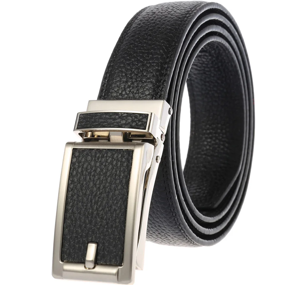

Leisure Men's Golf Automatic Buckle Belt Cowhide Fashion New Luxury Brand Design Leather Lychee Pattern Outdoor Sports Belt 2586