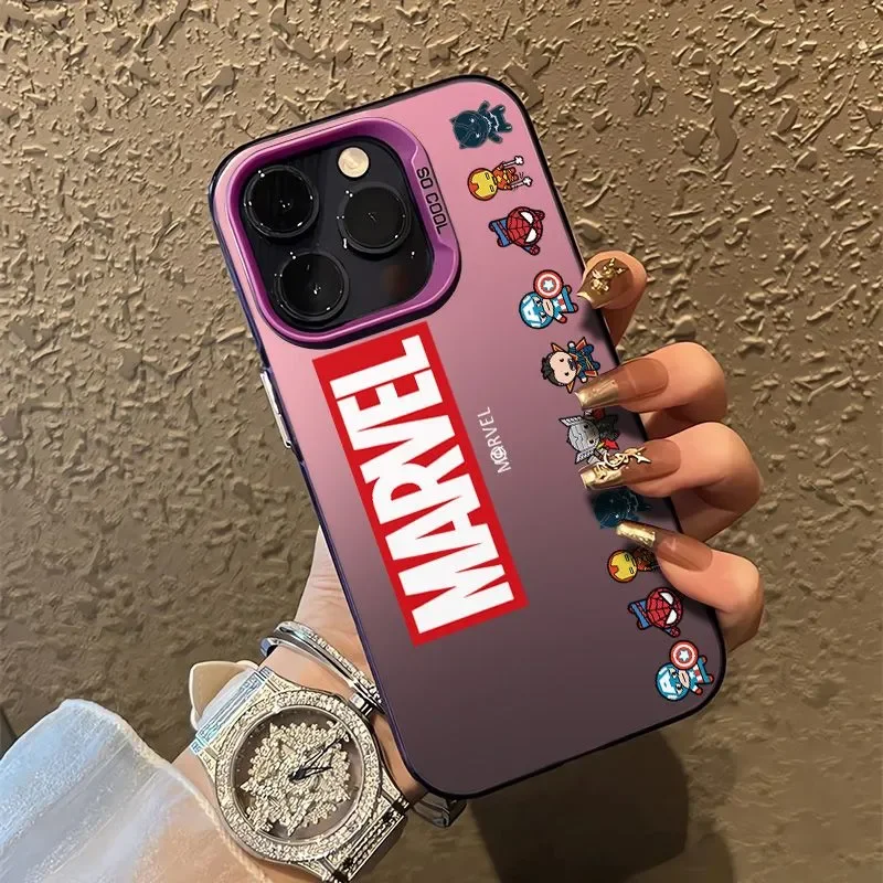 Фото Полноэкранный чехол для телефона Marvel Spider Man Heroes с героями мультфильмов для iPhone 16, 15, 14, 13, 12, 11 PRO MAX XS MAX XR 7 8 Plus MINI Y2K Cover №3