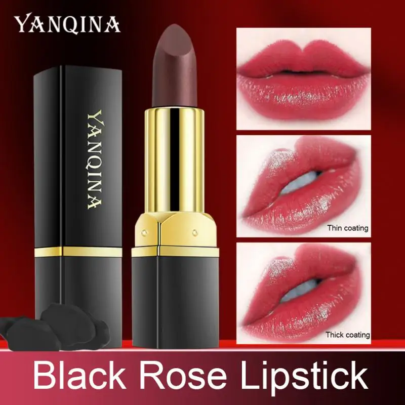 Yanqina Blue Witch Color Changing Lipstick Non Staining Cup Non Fading Black Rose Lip Glaze Mini Portable Brillo De Labios