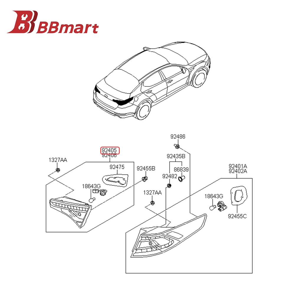 

92403-4M500 BBmart Auto Parts 1 Pcs Tail Light Rear Lamp Left For Kia K5 14 Wholesale Factory Price Car Accessories