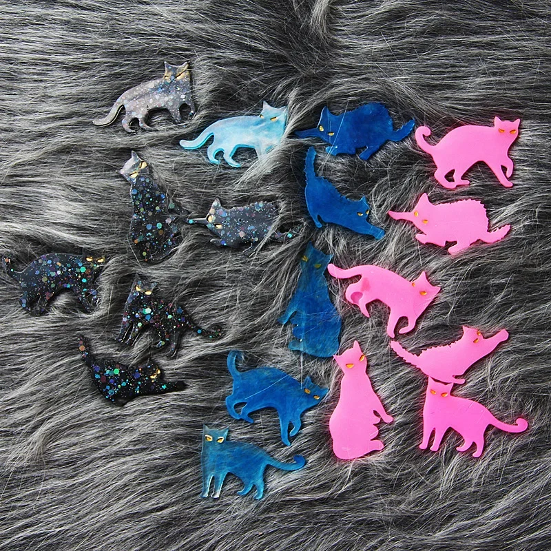 Смола Литье DIY Кот Кристалл Капельница Форма Гордый Подвеска Хэллоуин Черный