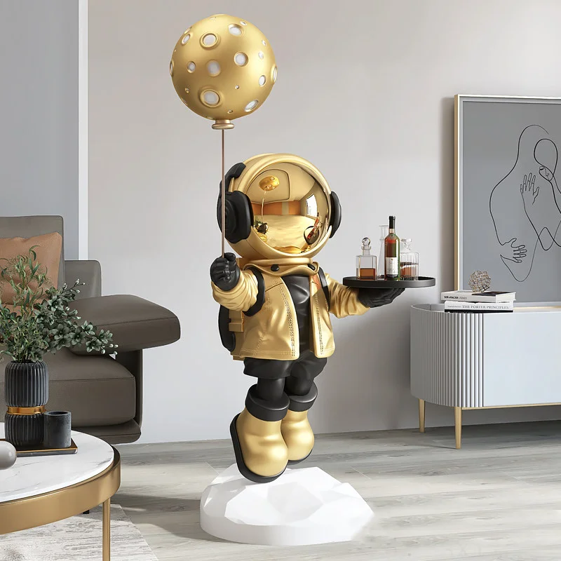 

Astronaut Floor Decor Big Statue Home Decor Electroplate Painting Resin Sculpture Nordic Modern Figurine Statue Design Gift