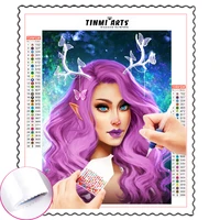 5d diy diamond painting kits cartoon girl portrait full round with ab dirll embroidery mosaic kit hd quality handmade products
