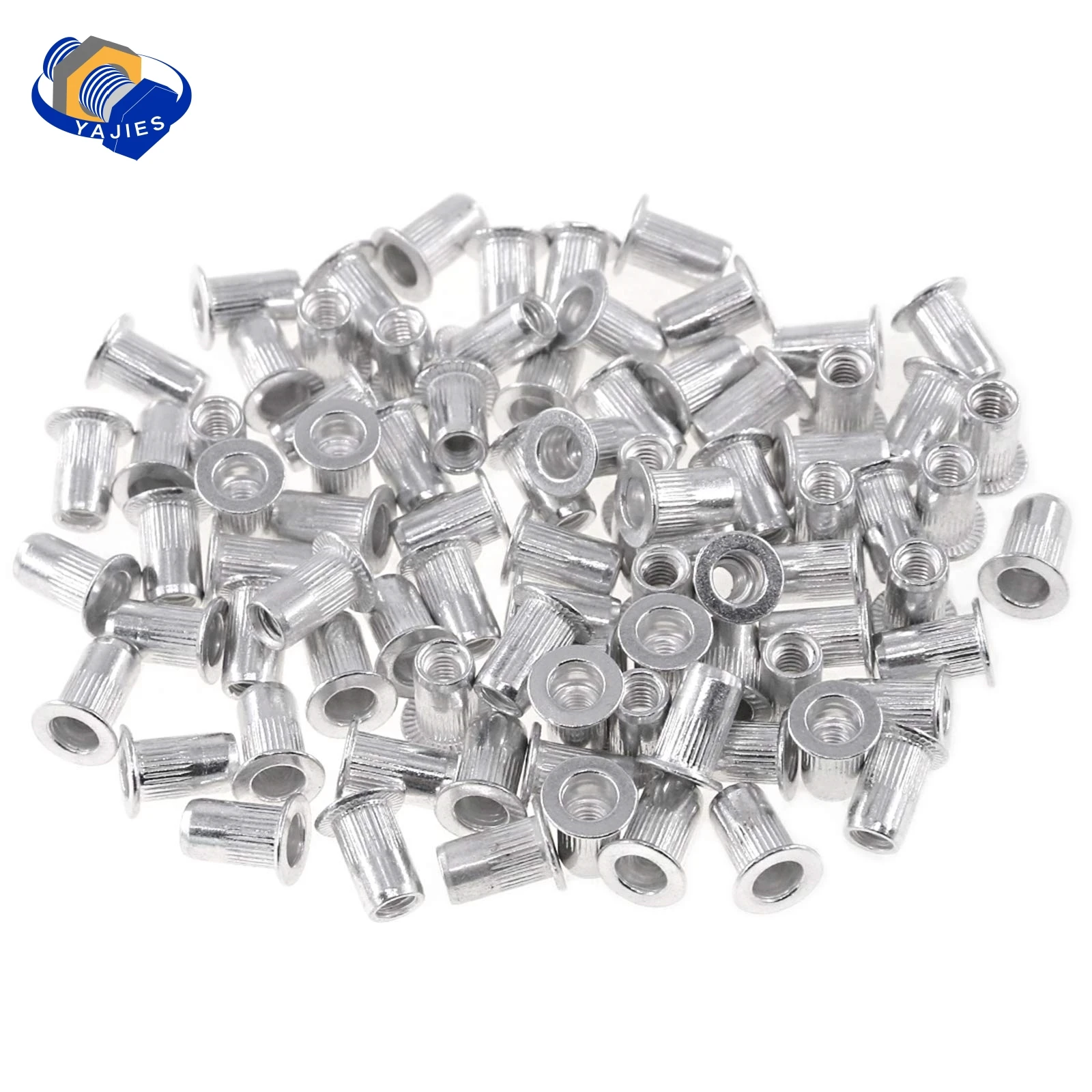

Заклепочные гайки, Комплект алюминиевых плоских резьбовых гаек, подходит для автомобильной мебели, промышленных продуктов