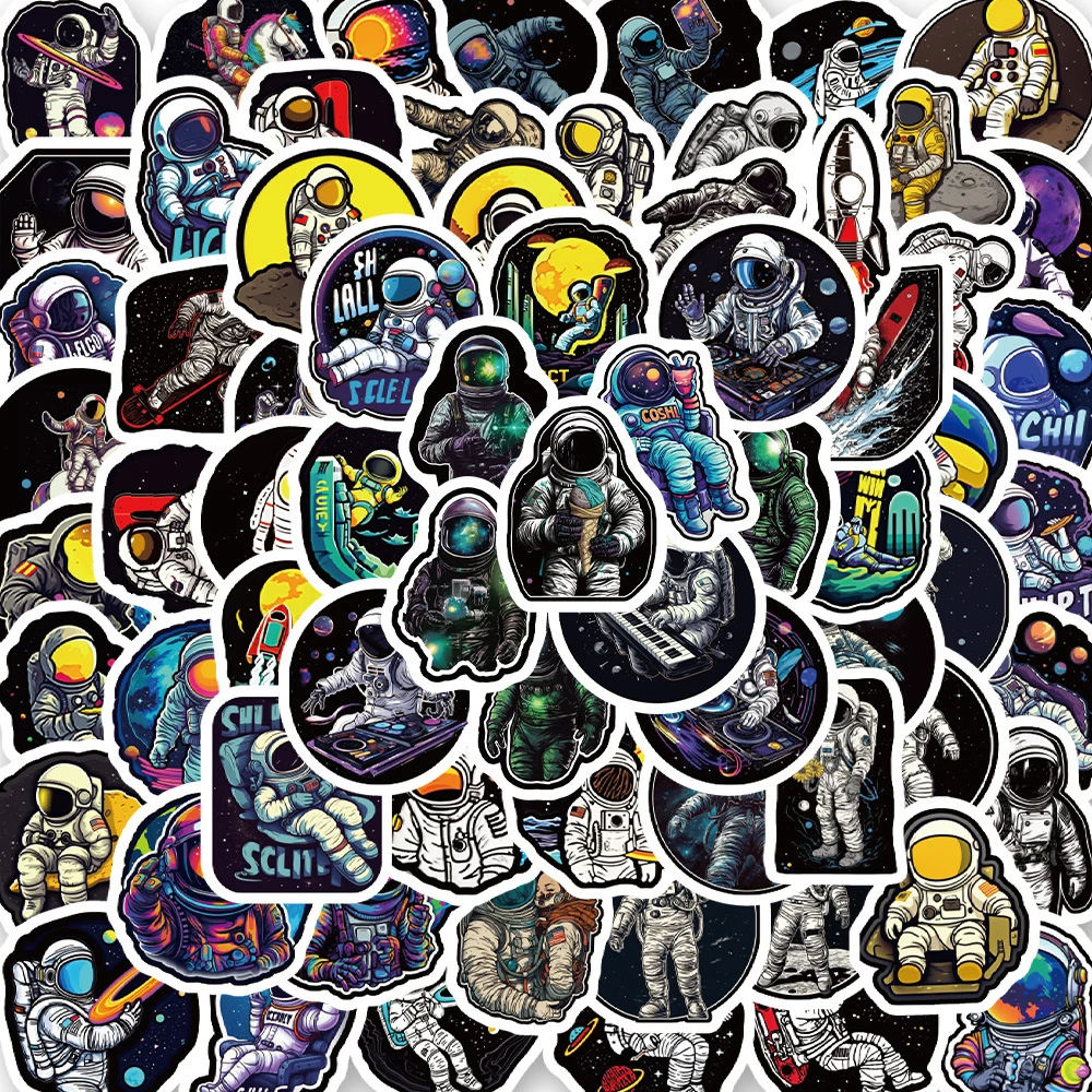 

10/30/50/100pcs Cartoon Outer Space Astronaut Graffiti Stickers Decal Notebook Laptop Skateboard Car Waterproof Sticker Kids Toy