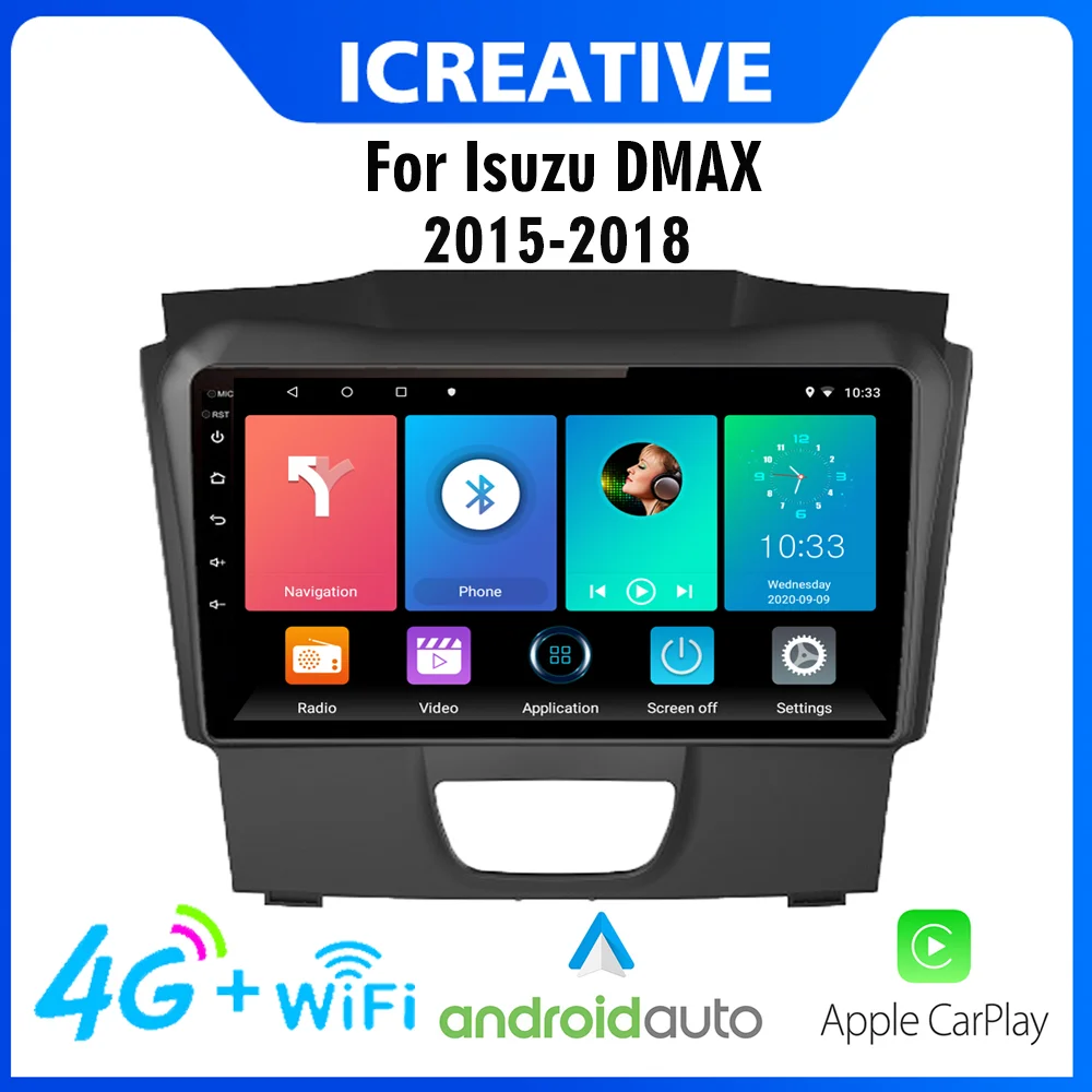 

For Isuzu DMAX 2015 2016 2017 2018 2 Din Car Radio Android 4G Carplay 9 Inch Touch Screen GPS Navigation Multimedia Player