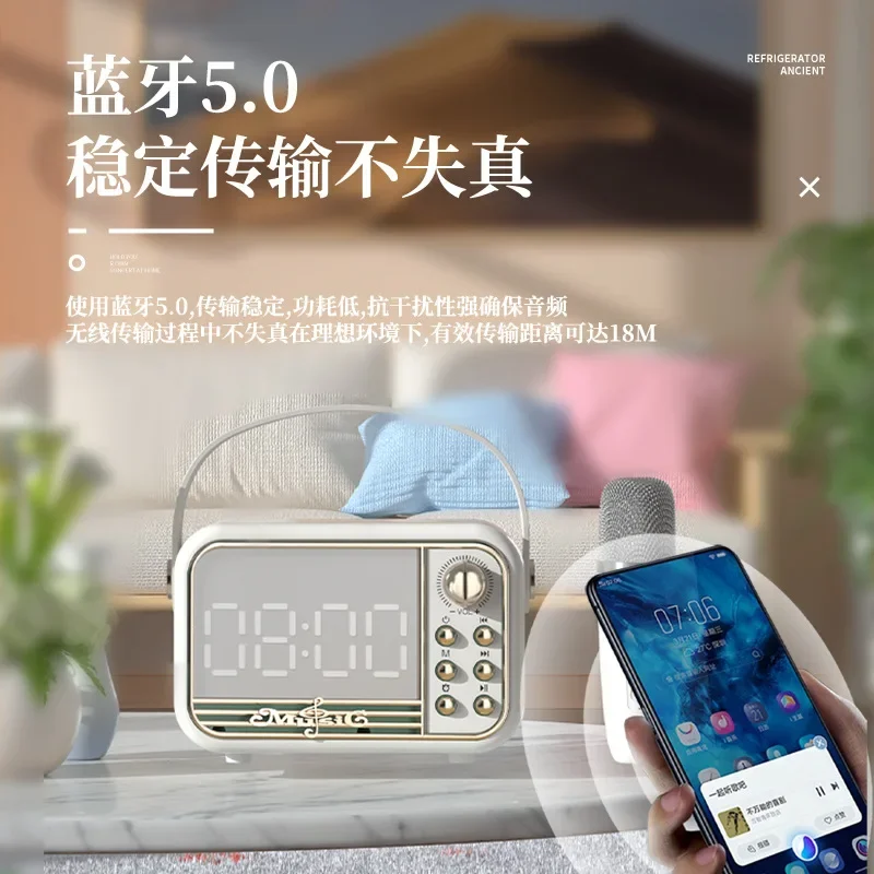 Bluetooth будильник динамик S11 новый ручной Ретро стиль Настольный Будильник
