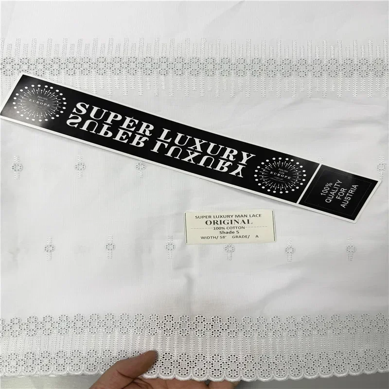 5 ярдов нигерийская 100% хлопок польская атласная ткань для вышивки