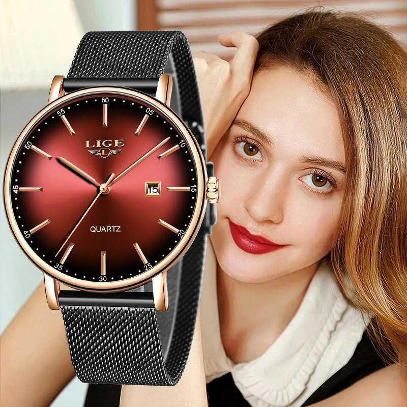 

New LIGE Women Watch Luxury Brand Fashion Ladies Watch Women Elegant Steel Waterproof Wrist Watches Casual Clock Montres Femmes