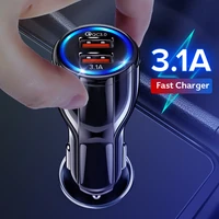 dual ports usb car charge 18w quick 3 1a mini fast charging for iphone xiaomi huawei samsung mobile phone charger adapter in car