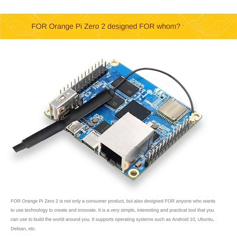 

Для Orange Pi Zero2 Allwinner H616 Cortex-A53 1GB DDR3 RAM макетная плата + чехол + HD видеокабель + адаптер питания (US Plug)