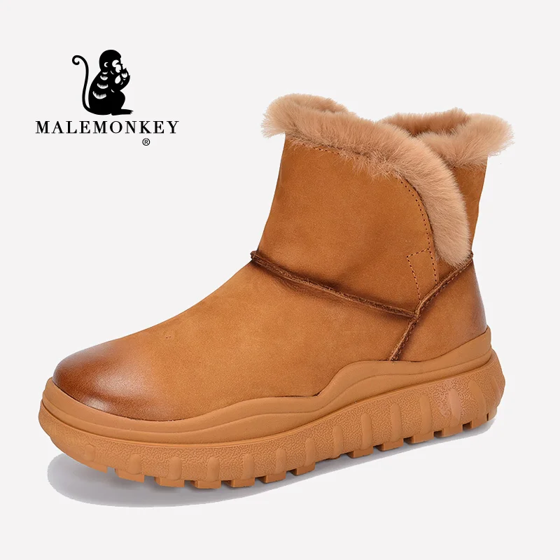 

Обувь из хлопка высокого качества; Зимние женские ботинки на платформе из коровьей кожи; Новинка 2022 года; Теплая короткая удобная женская об...