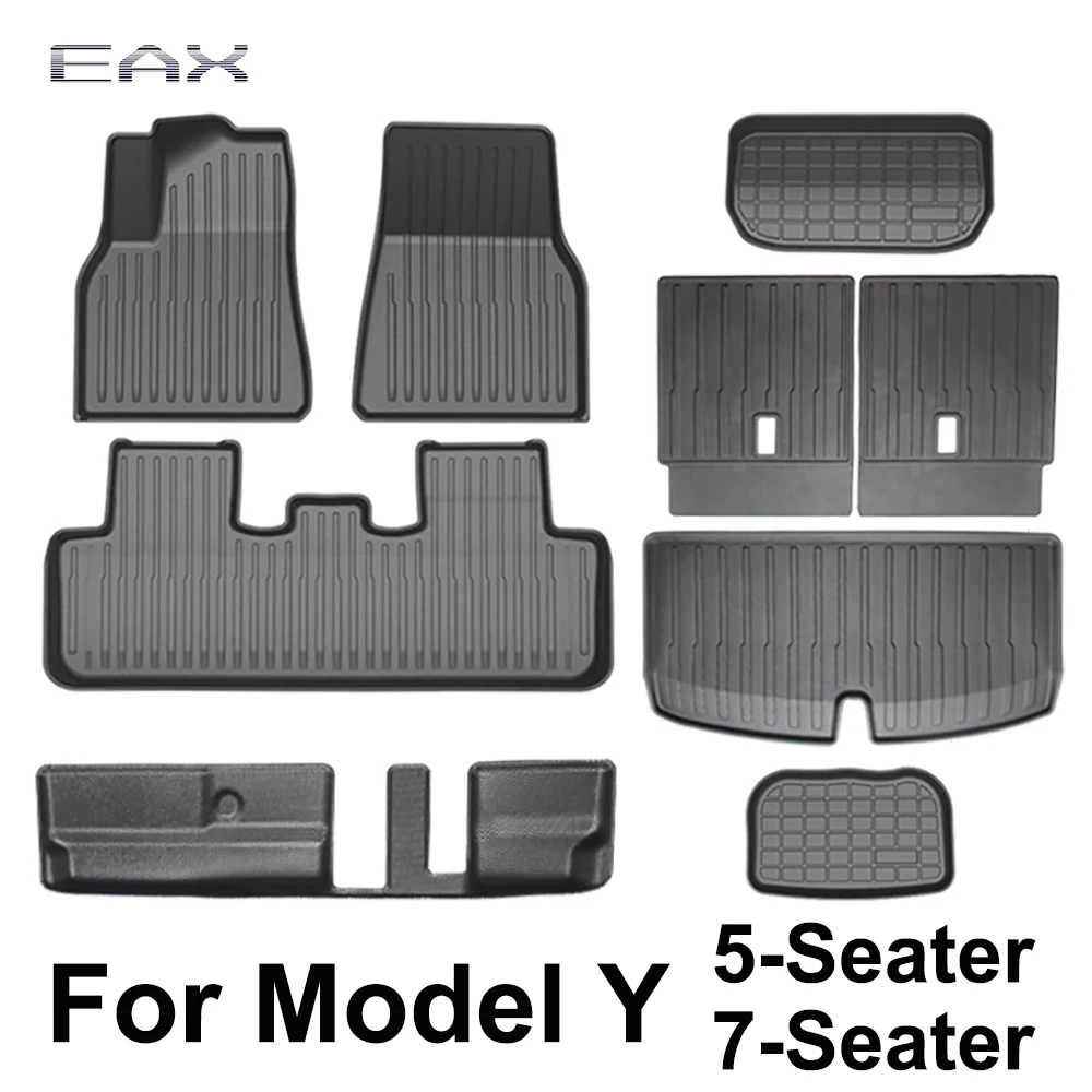 

For Tesla Model Y 7 Seater / 5 Seat All Weather TPE Waterproof Anti-Slip Floor Mat Cargo Liner Frunk Trunk Mats 2020- 2022 2023