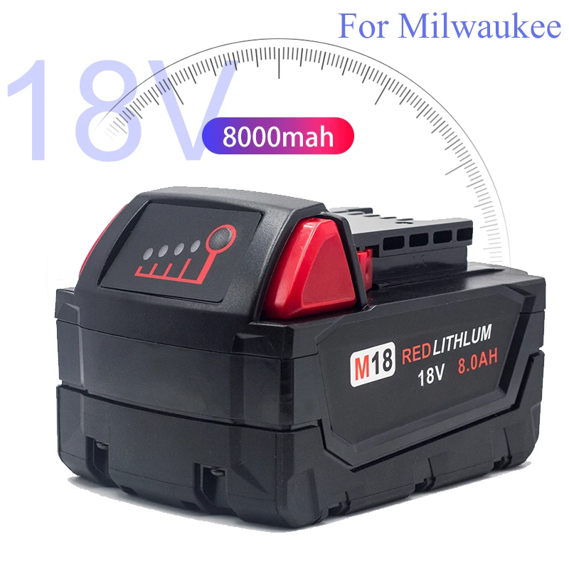 

for Milwaukee 48-11-1852 M18 REDLITHIUM XC 8.0 Ah Extended Capacity Battery for Milwaukee M18 48-11-1850 48-11-1840 Power Tools