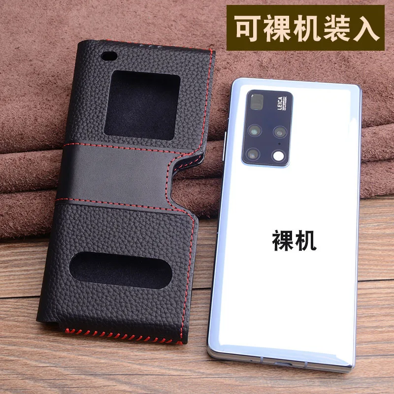 Handmade Genuine Leather Case For Huawei Mate X2 Top Layer Cow Phone Cover Pouch Bag For Huawei Mate X2 Fundas Skin Coque Capa