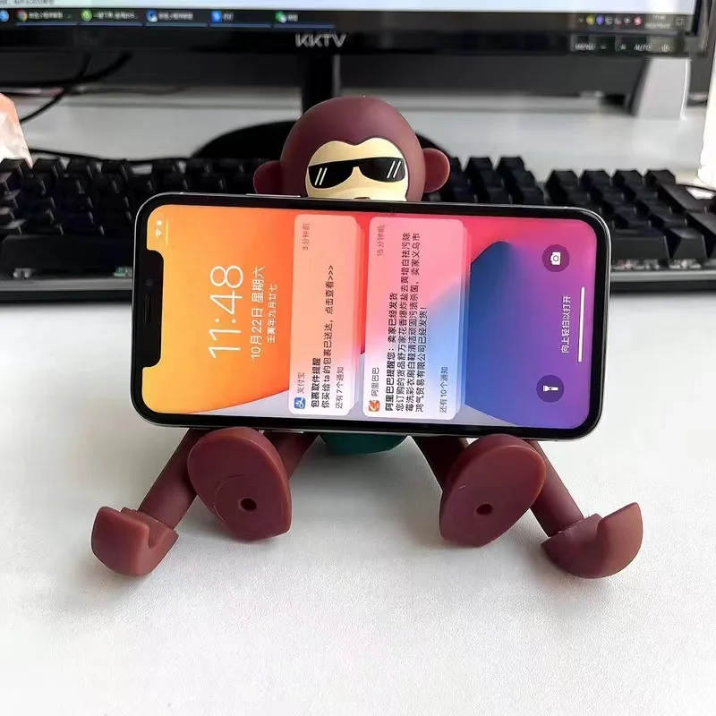 Funny Monkey Phone Holder For Iphone Ipad 7 8 X Xr 11 12 13 14 Pro Max Desk Stand Holder Home Decoration Accessories