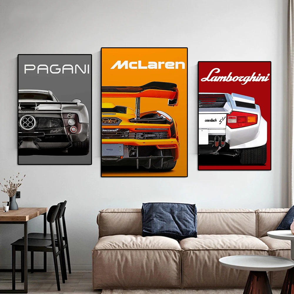 Роскошная классическая гоночная Картина на холсте плакат с суперкаром Ferraris