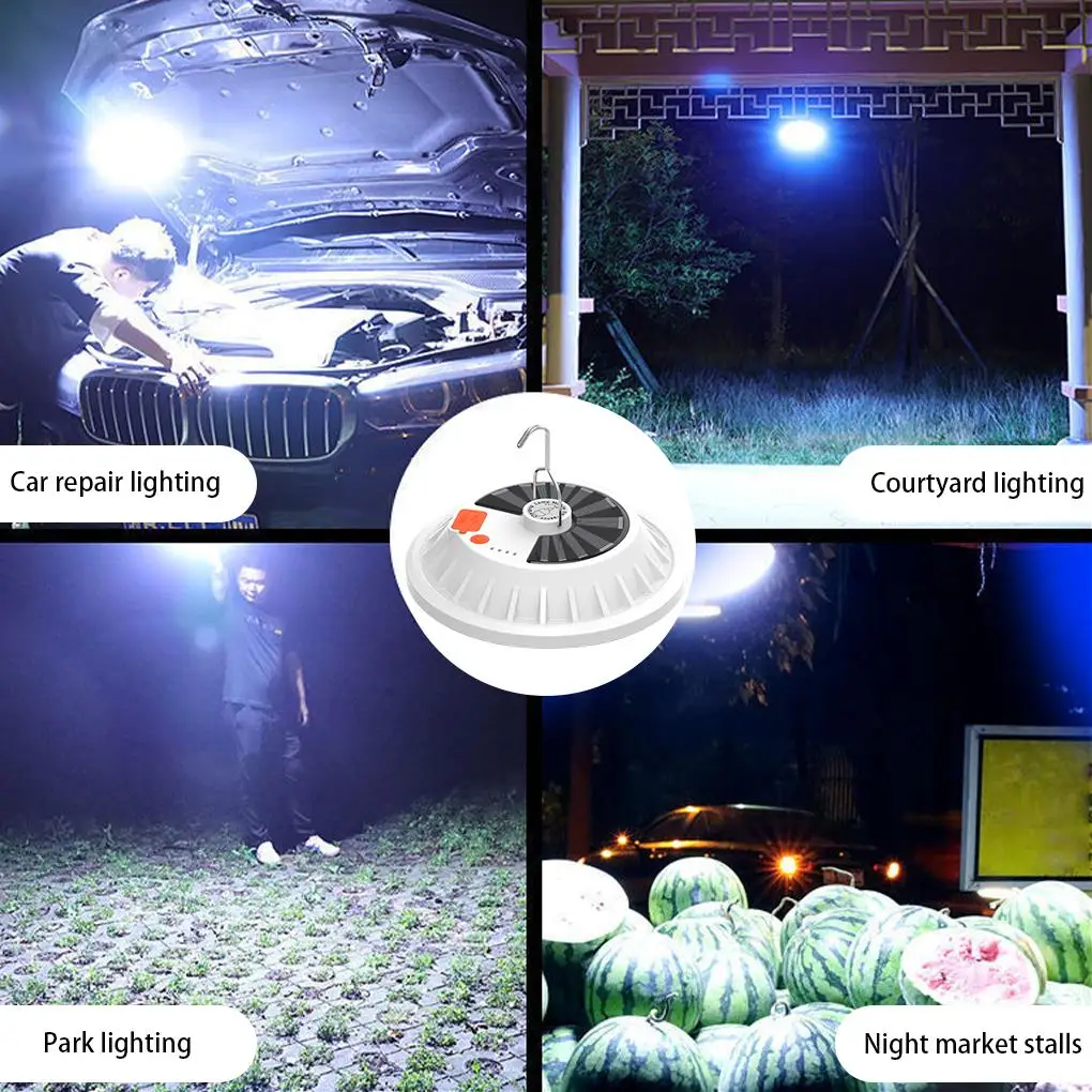 

300W Rechargeable LED Bulb Lamp Remote Control Solar Charge Lantern Portable Emergency Night Market Light Outdoor Camping Home