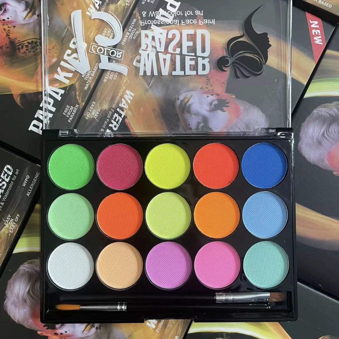 

FULL COLOR body face paint make up KIT flash tattoo painting makeup face painting play clown Halloween bulk kids face shied