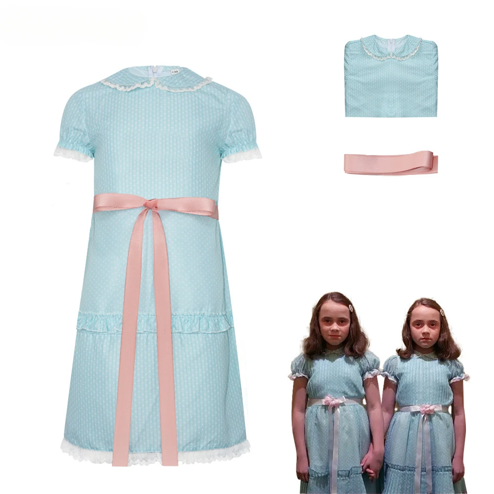 Костюмы для косплея из фильма Lisa Louise Burns Grady Shining Twins синее платье Лолиты на