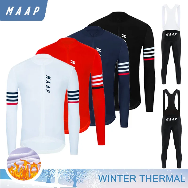 

2023 MAAP зимняя велосипедная одежда для мужчин с длинным рукавом термальный флисовый велосипедный комплект из джерси велосипедная Одежда MTb Майо велосипедная форма
