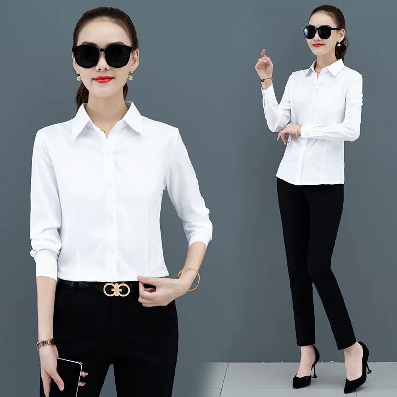 

Блузка женская деловая однобортная, элегантный кардиган с отложным воротником, модный однотонный Тонкий с длинным рукавом, весна