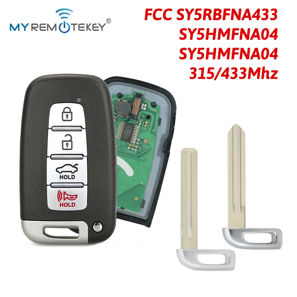 Фото Умный ключ MyRemoteKey с 4 кнопками 315/433 МГц HY15 для Hyundai Kia Elantra Sonata Genesis Tucson Sportage Soul Forte Optima 2009-2016. №1