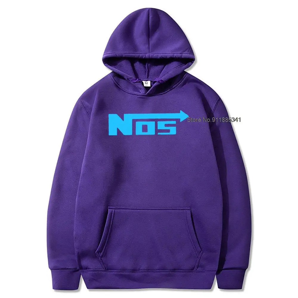 

Hoodies negra para hombre con Logo azul NOS Nitro Oxide Systems, nueva