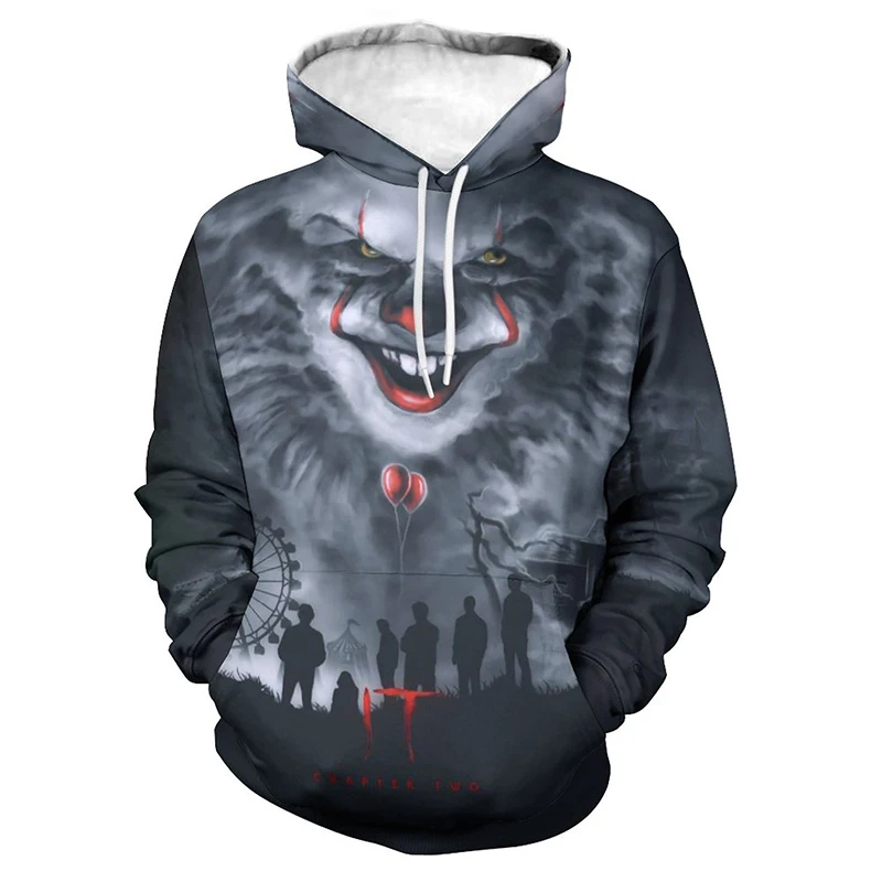 

2022 Autumn New Hooded Horror Joker 3D Print Streetwear Hoodies Men Women Children Casual Fashion Swearshirts Harajuku Style