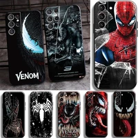 marvel spiderman venom phone case for samsung galaxy s22 s21 s20 plus ultra fe 5g s9 s10 lite plus 5g s10e soft coque tpu