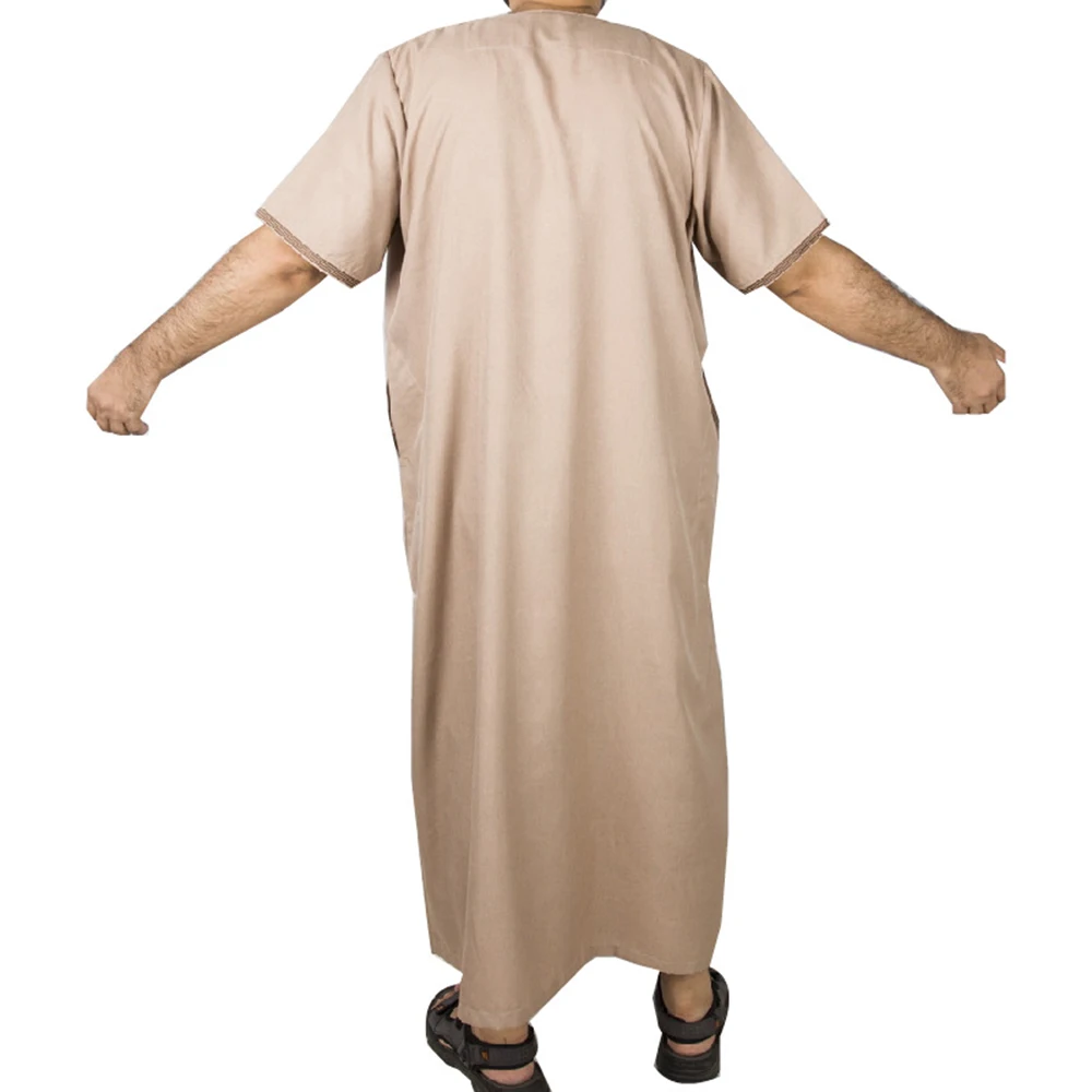 Muslim Fashion Men Robe Pakistan Arabic Abaya Jubba  Thobe Ropa Islamica Hombre Kaftan Islamic Clothing Bonnet Homme Musulman