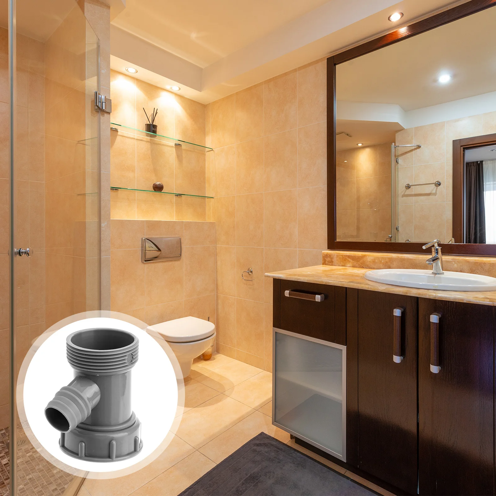

5 PCS Three-Way Drain Pipe Single Sink Overflow Home Water Hose Attachment Small Adapter Draining Household Kitchen