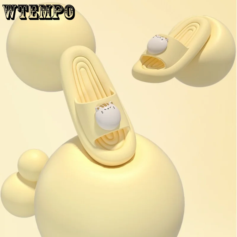 WTEMPO Fashion Woman Slippers Female Summer Cute Cartoon EVA Non-slip Couple Sandal Beach Soft Thick Platform Shoes Wholesale