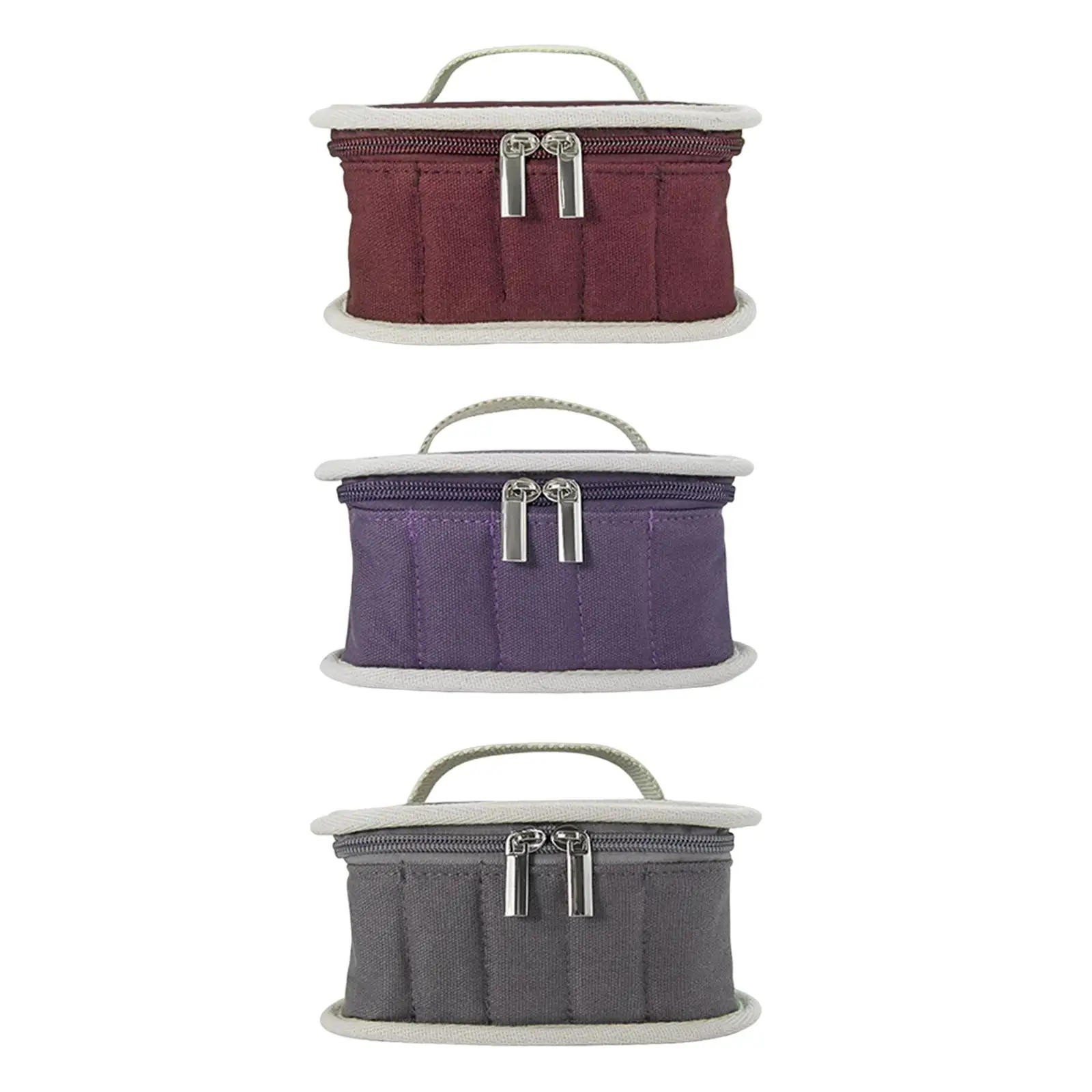 

Canvas Nail Polish Organizer Durable with Handle Portable Holder for Manicure Sets Roller Bottles Cosmetics Nail Tools Lipsticks
