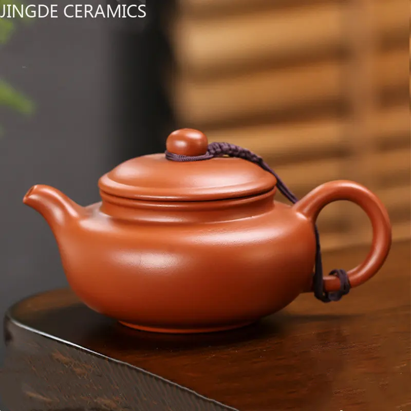 

Chinese Yixing Purple Clay Tea Pot Handmade Zhu Mud Antique Teapot Ball Hole Filter Beauty Kettle Tradition Zisha Tea Set