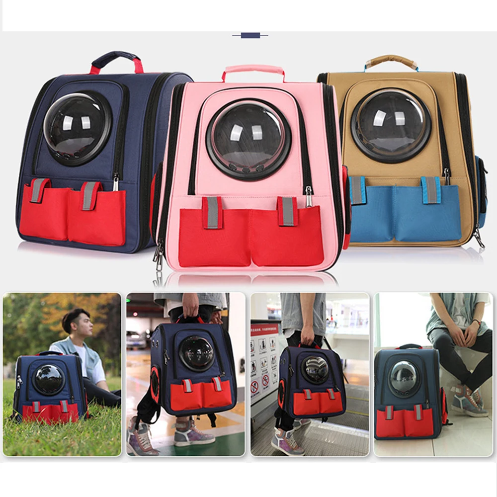

Astronaut Window Bubble Carrying Travel Animal Canvas Bag Breathable Space Capsule Transparent Pet Carrier Bag Dog Cat Backpack