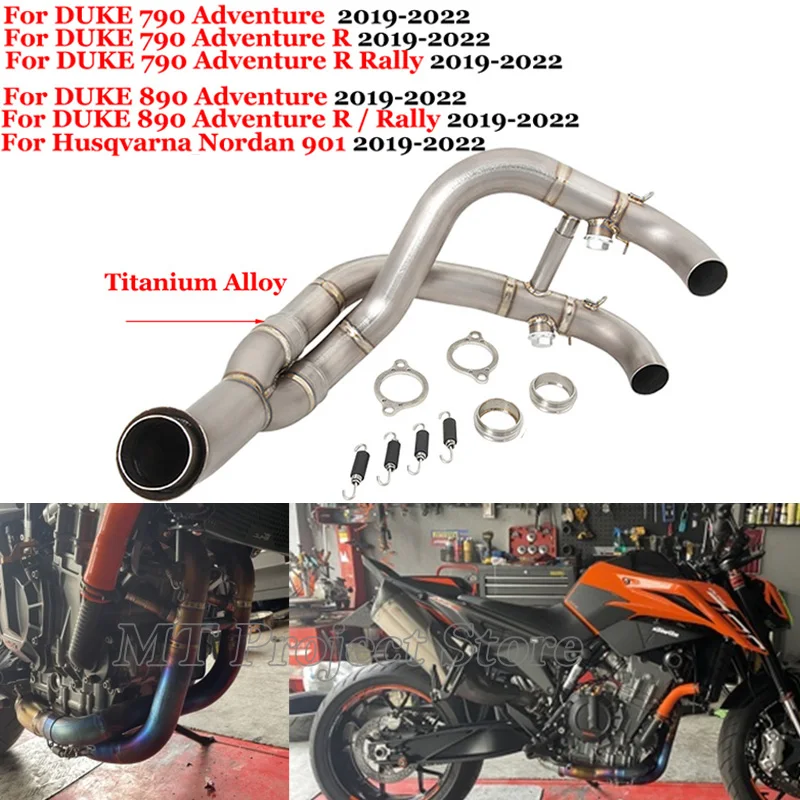 

Slip On For DUKE 790 890 890R 2020 2021 2022 Motorcycle Exhaust Modified Front Link Pipe Titanium Alloy Connect Section Tube