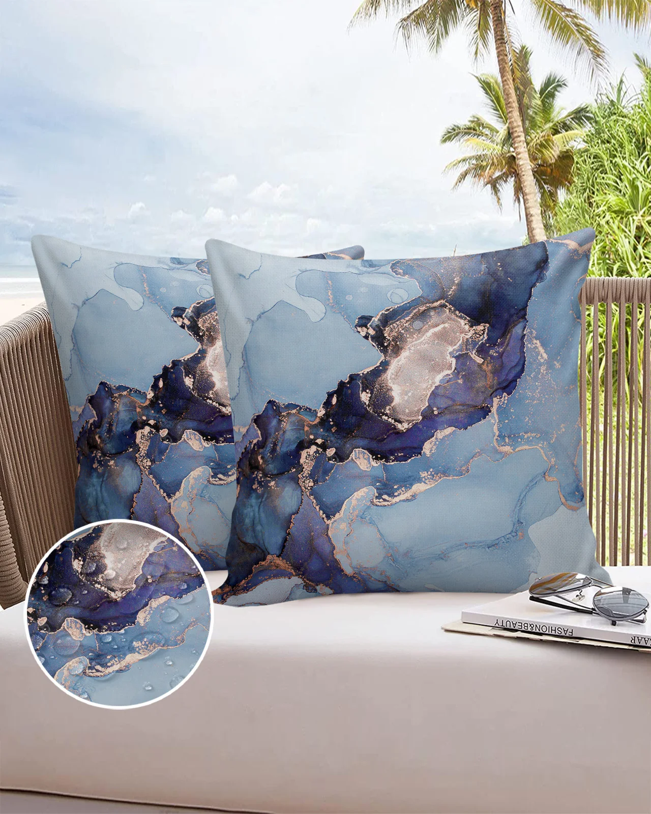 

Мраморный Китайский стиль синяя фиолетовая наволочка для дивана гостиничный водонепроницаемый комплект наволочек из хлопка и льна 40x40 45x45 ...