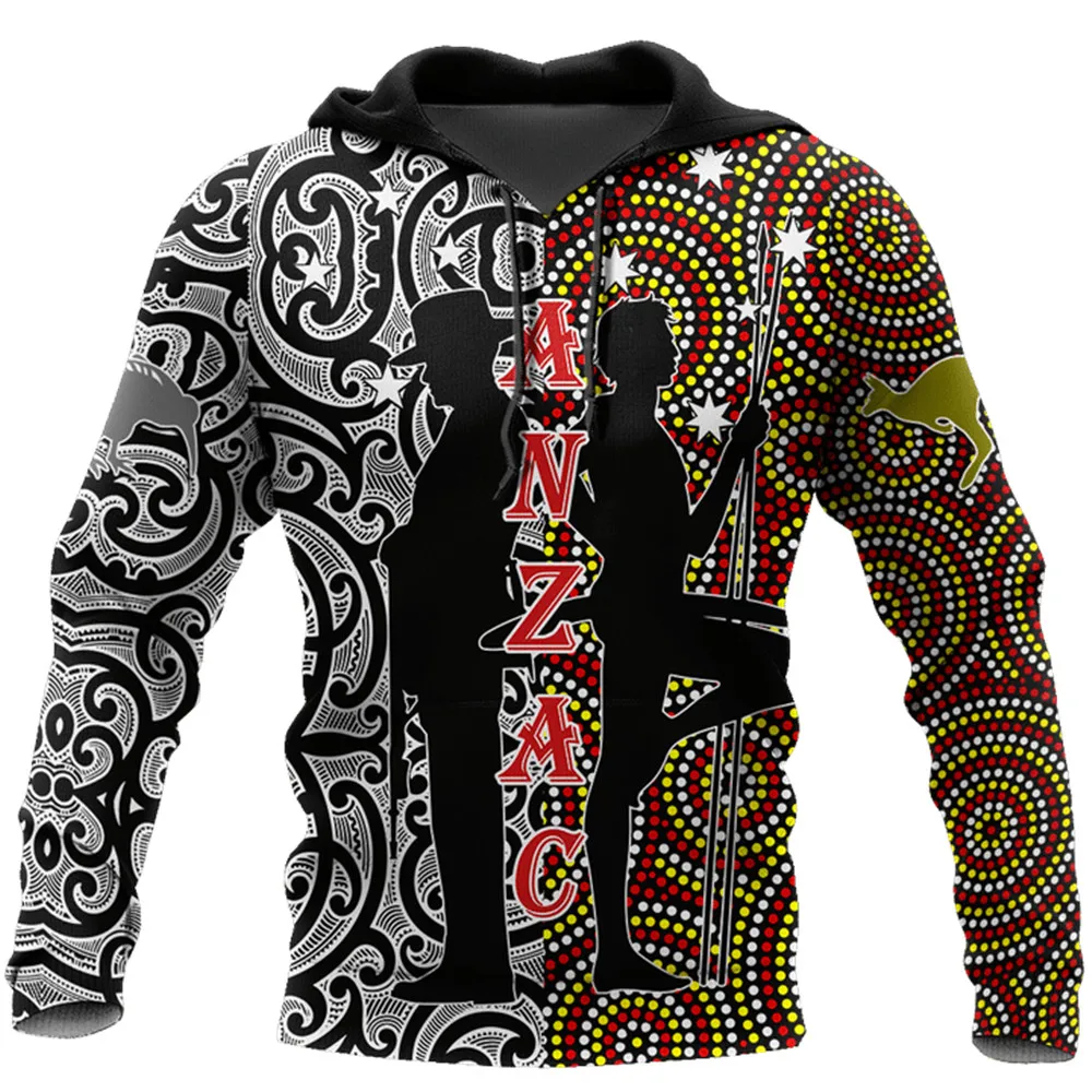 

CLOOCL Anzac Day Hoodies Australia Aboriginal And New Zealand Maori 3D Sweatshirts Casual Tops Men Clothing Dropshipping
