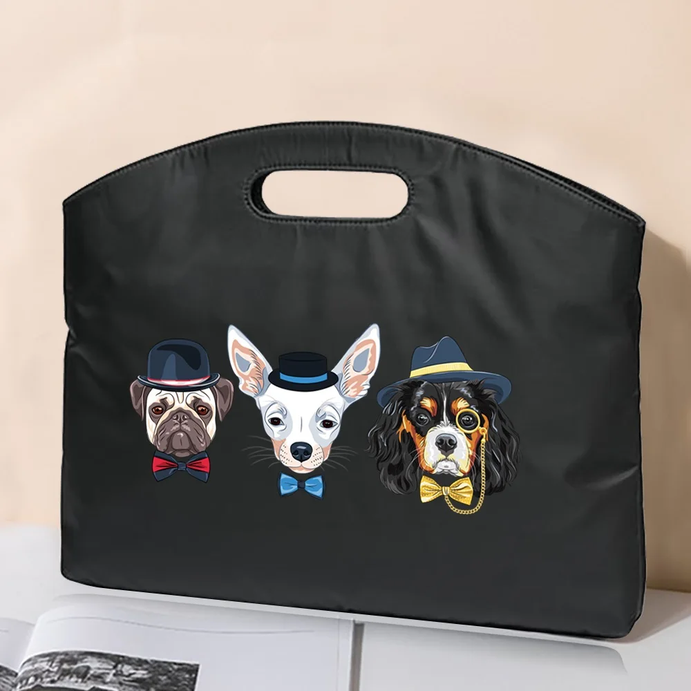 Fashion Briefcase Cute Dog Print Handbag Business Office Conference Bag Unisex Laptop Case Sleeve Organizer Document Clutches