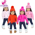 Кукольная одежда для кукол для девочек, 18 дюймов, 43 см, свитер, розово-красные игрушки, Кукольное пальто