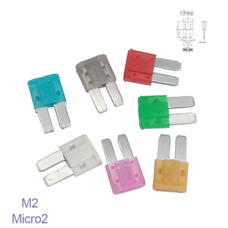 【50-10 шт.】предохранители 32 В Micro2 Mini Small Medium Автомобильный предохранитель 1A 2A 3A 5A 7.5A