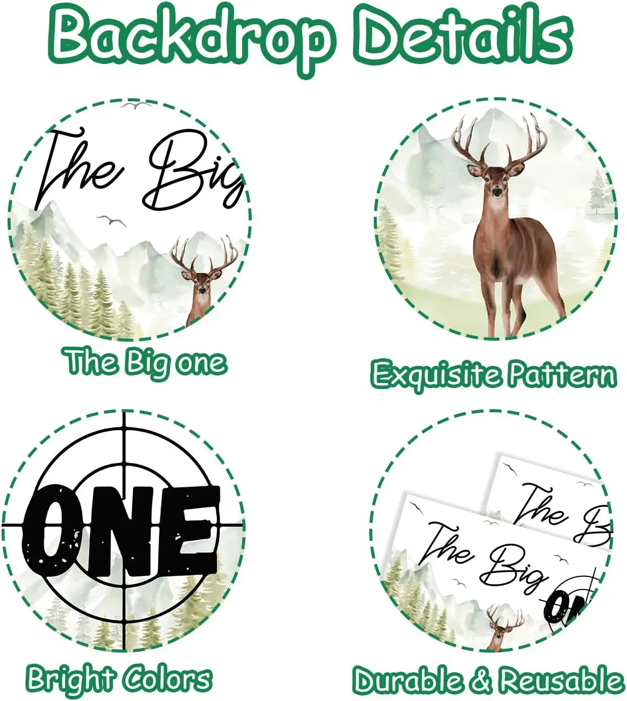 Декорации для фотосъемки KREATWOW с изображением большого оленя на 1-й день рождения