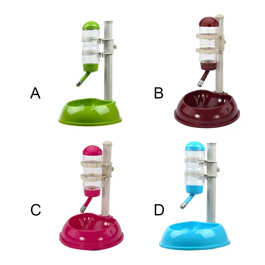 

Automatic Water Bottle Dispenser Portable Pet Fountain Drinker Height Adjustable Feeding Bowls Dish Large Capacity for