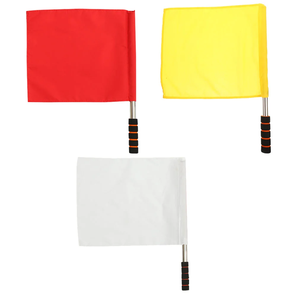 

Flag Flags Referee Hand Soccer Sports Linesman Steel Stainless Warning Football Volleyball Racing Waving Traffic Official Red